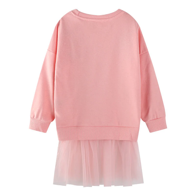 Mädchen Sweatshirt mit Tüllrock und tierischer Applikation Drune