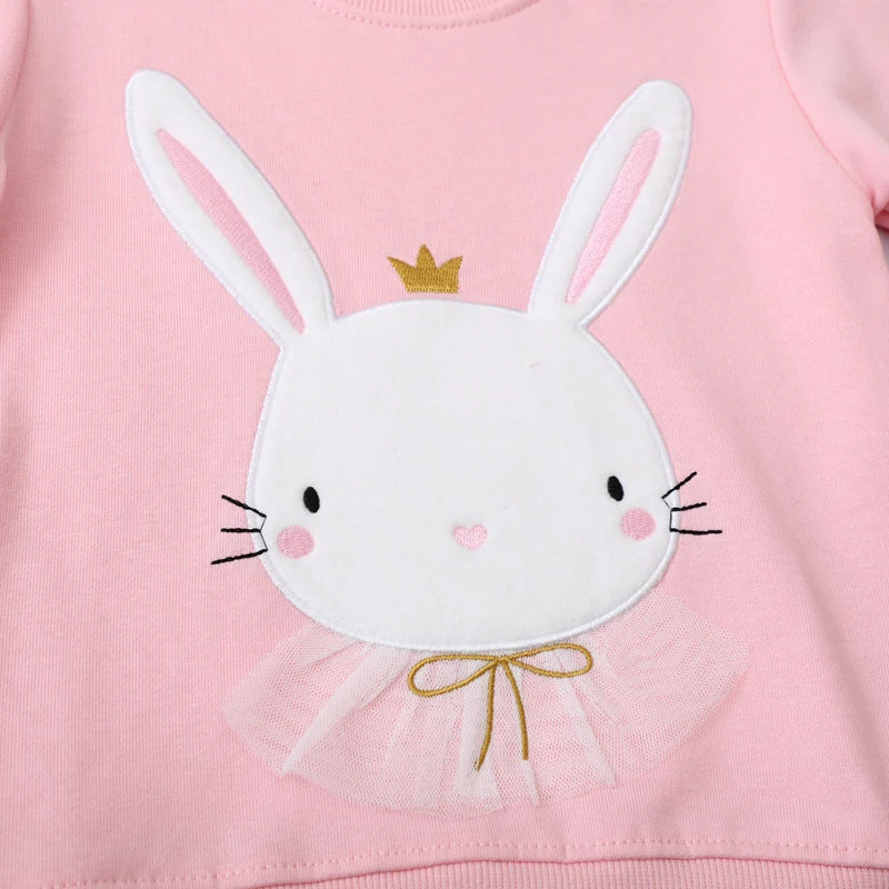 Mädchen Sweatshirt mit niedlichem Hasenmotiv Drune