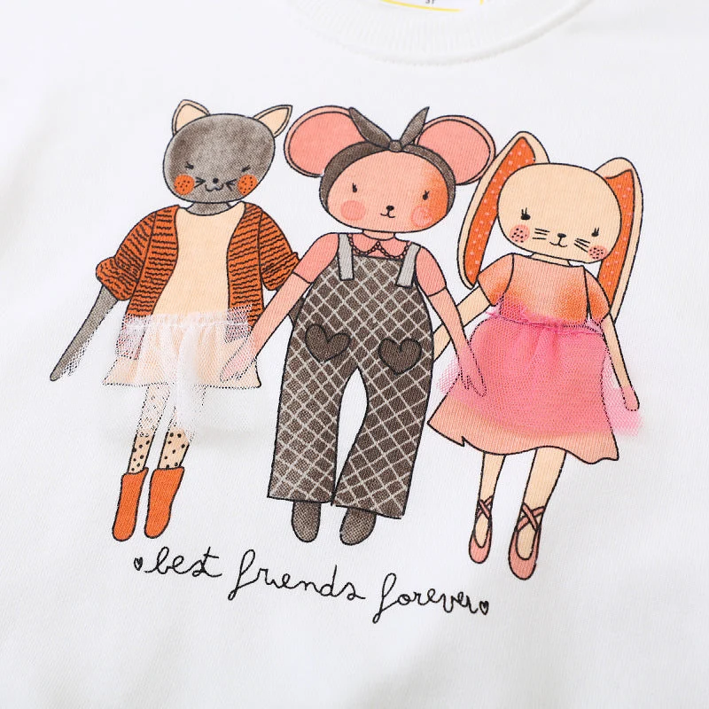 Mädchen Sweatshirt mit kreativer Tierapplikation Drune