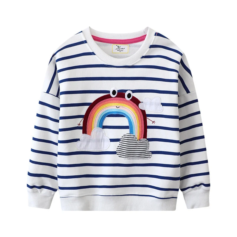 Mädchen Sweatshirt mit buntem Regenbogen-Design Drune