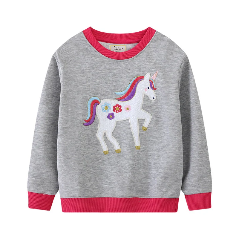 Mädchen Sweatshirt mit buntem Einhorn-Motiv Drune