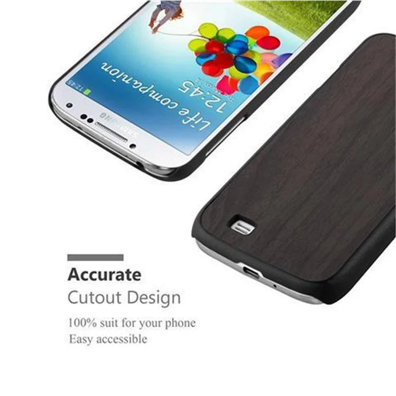 Cadorabo Hülle kompatibel mit Samsung Galaxy S4 Hard Case Schutzhülle in Holz Optik gegen Kratzer und Stöße