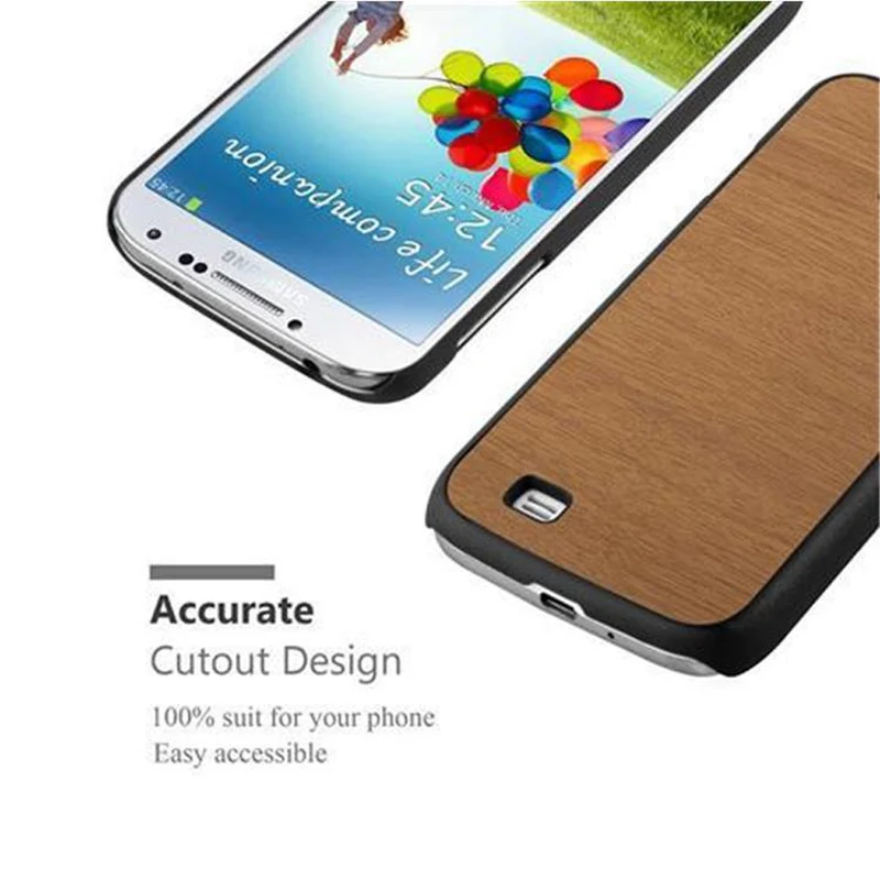 Cadorabo Hülle kompatibel mit Samsung Galaxy S4 Hard Case Schutzhülle in Holz Optik gegen Kratzer und Stöße