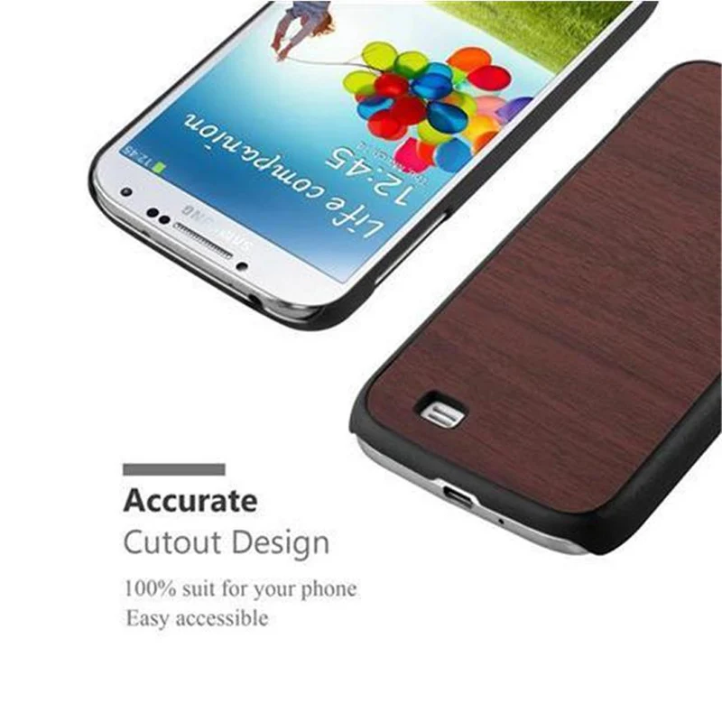 Cadorabo Hülle kompatibel mit Samsung Galaxy S4 Hard Case Schutzhülle in Holz Optik gegen Kratzer und Stöße