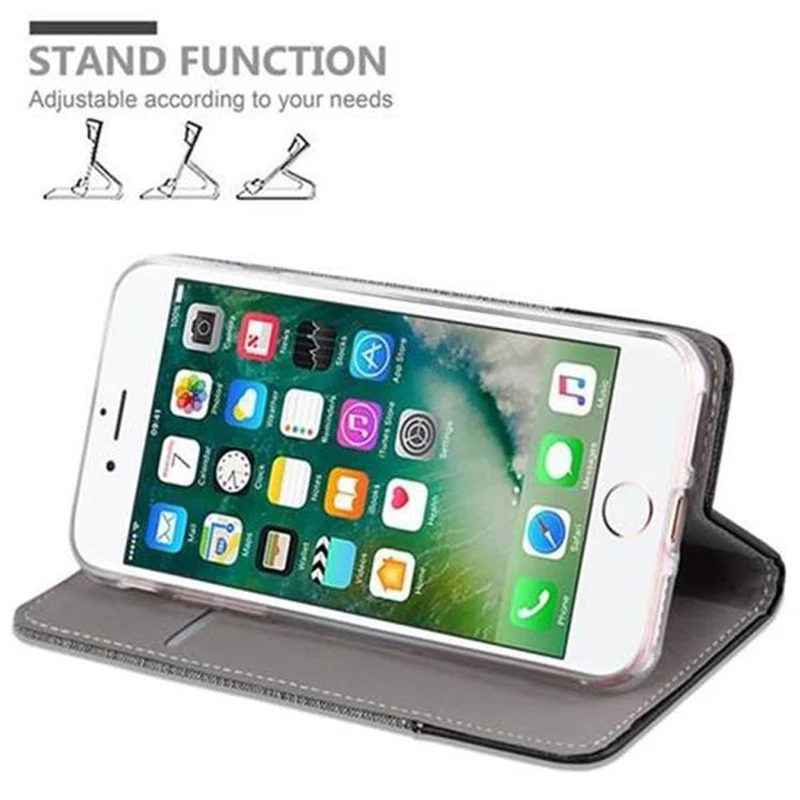 Cadorabo Hülle kompatibel mit Apple iPhone 7 / 7S / 8 / SE 2020 Schutzhülle mit Magnetverschluss, Standfunktion und Kartenfach