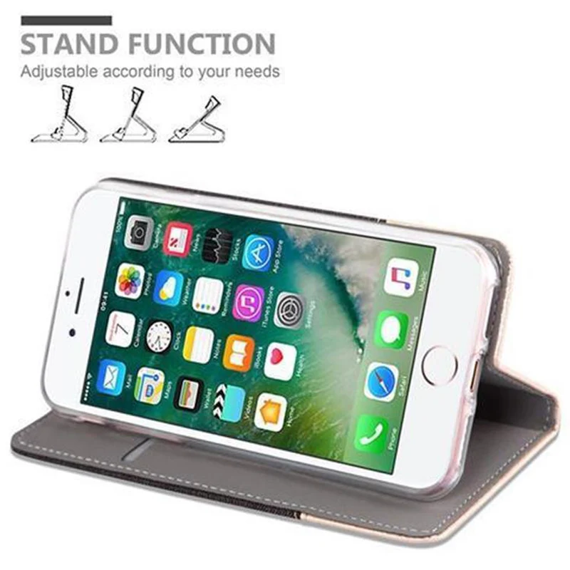 Cadorabo Hülle kompatibel mit Apple iPhone 7 / 7S / 8 / SE 2020 Schutzhülle mit Magnetverschluss, Standfunktion und Kartenfach