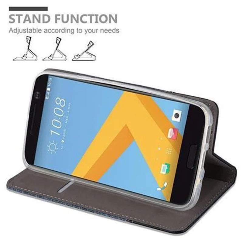 Cadorabo Hülle kompatibel mit HTC ONE M10 Schutzhülle mit Magnetverschluss, Standfunktion und Kartenfach