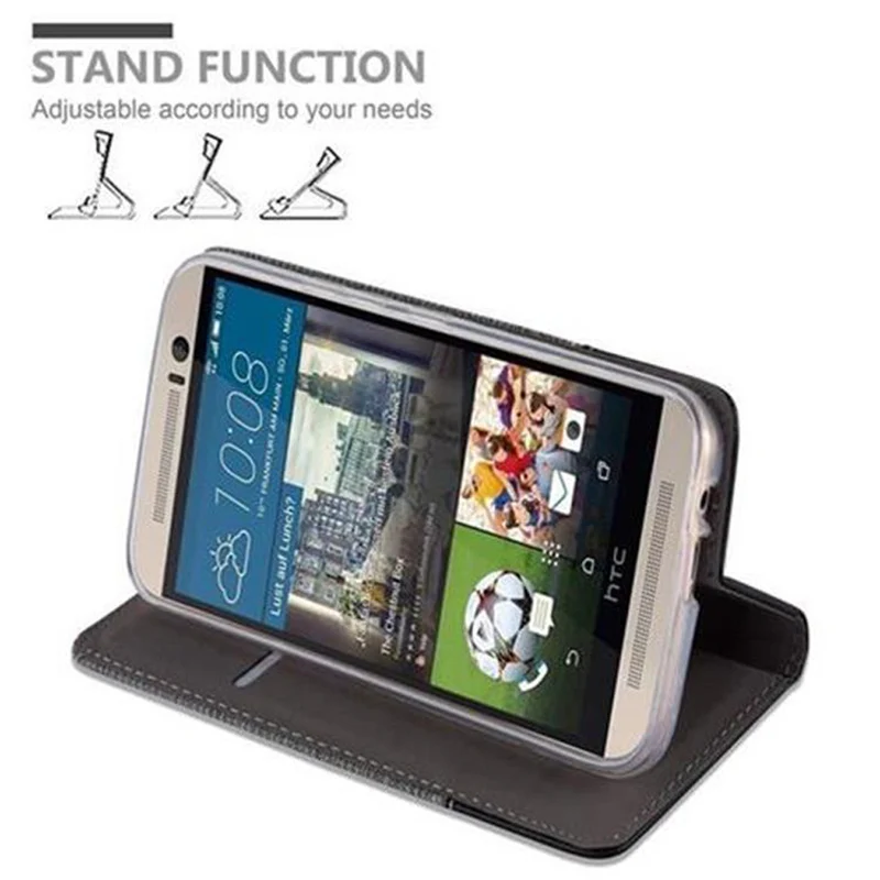 Cadorabo Hülle kompatibel mit HTC ONE M9 Schutzhülle mit Magnetverschluss, Standfunktion und Kartenfach