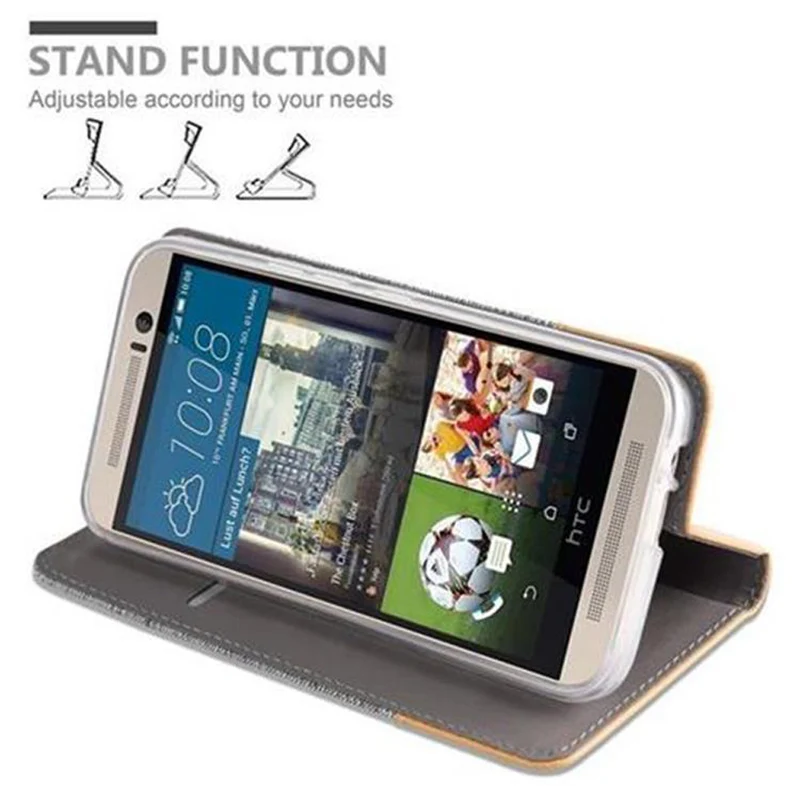 Cadorabo Hülle kompatibel mit HTC ONE M9 Schutzhülle mit Magnetverschluss, Standfunktion und Kartenfach