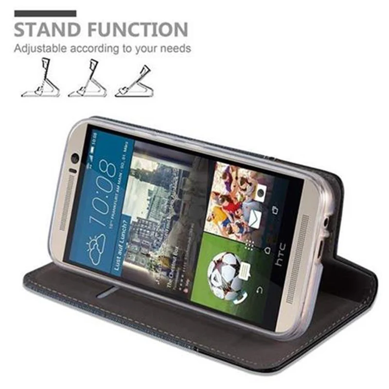 Cadorabo Hülle kompatibel mit HTC ONE M9 Schutzhülle mit Magnetverschluss, Standfunktion und Kartenfach