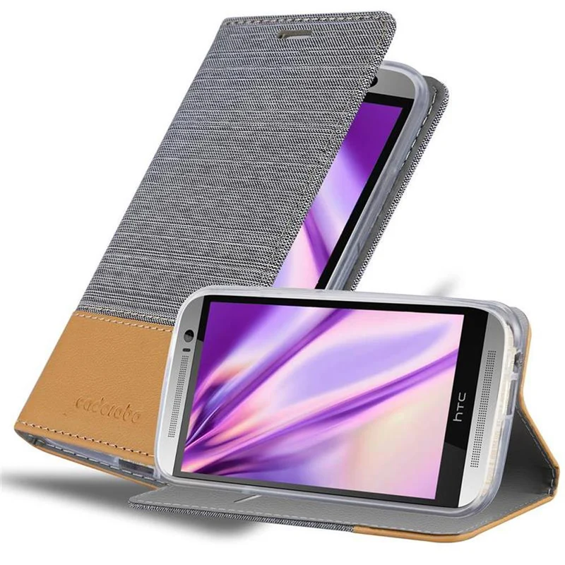 Cadorabo Hülle kompatibel mit HTC ONE M8 Schutzhülle mit Magnetverschluss, Standfunktion und Kartenfach