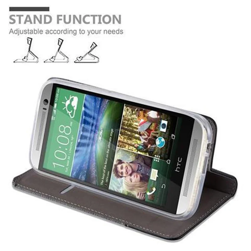 Cadorabo Hülle kompatibel mit HTC ONE M8 Schutzhülle mit Magnetverschluss, Standfunktion und Kartenfach