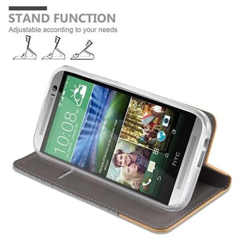 Cadorabo Hülle kompatibel mit HTC ONE M8 Schutzhülle mit Magnetverschluss, Standfunktion und Kartenfach