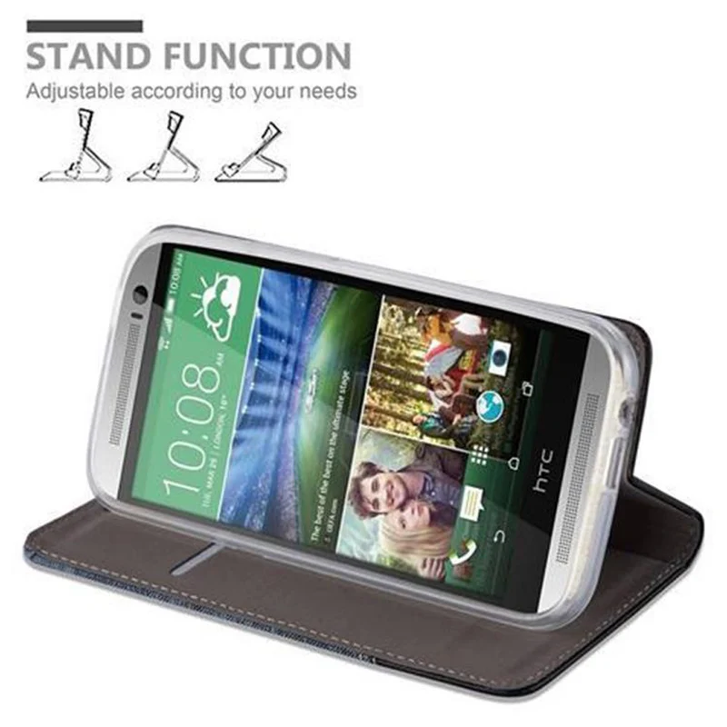 Cadorabo Hülle kompatibel mit HTC ONE M8 Schutzhülle mit Magnetverschluss, Standfunktion und Kartenfach