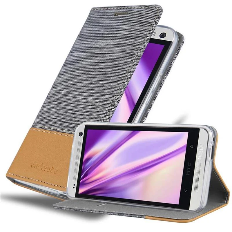 Cadorabo Hülle kompatibel mit HTC ONE M7 Schutzhülle mit Magnetverschluss, Standfunktion und Kartenfach