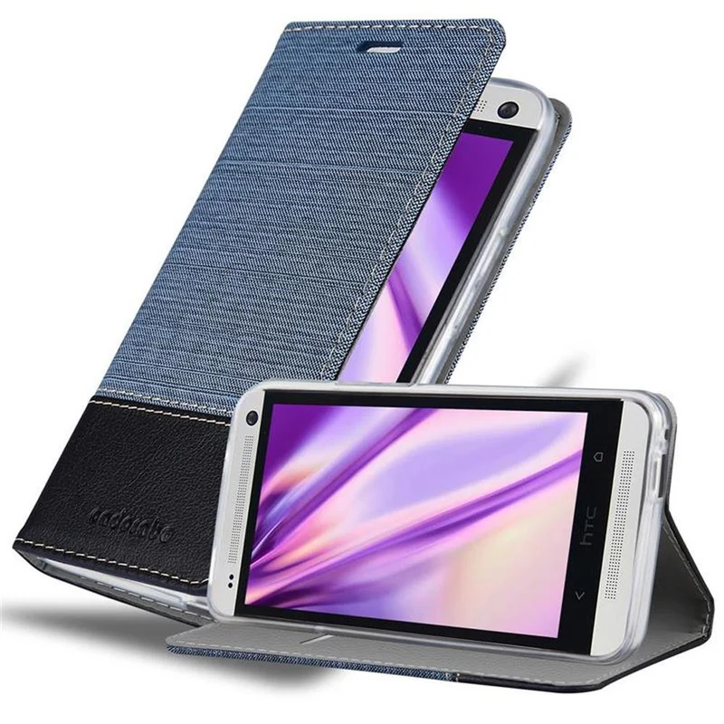 Cadorabo Hülle kompatibel mit HTC ONE M7 Schutzhülle mit Magnetverschluss, Standfunktion und Kartenfach