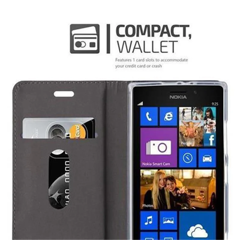 Cadorabo Hülle kompatibel mit Nokia Lumia 925 Schutzhülle mit Magnetverschluss, Standfunktion und Kartenfach