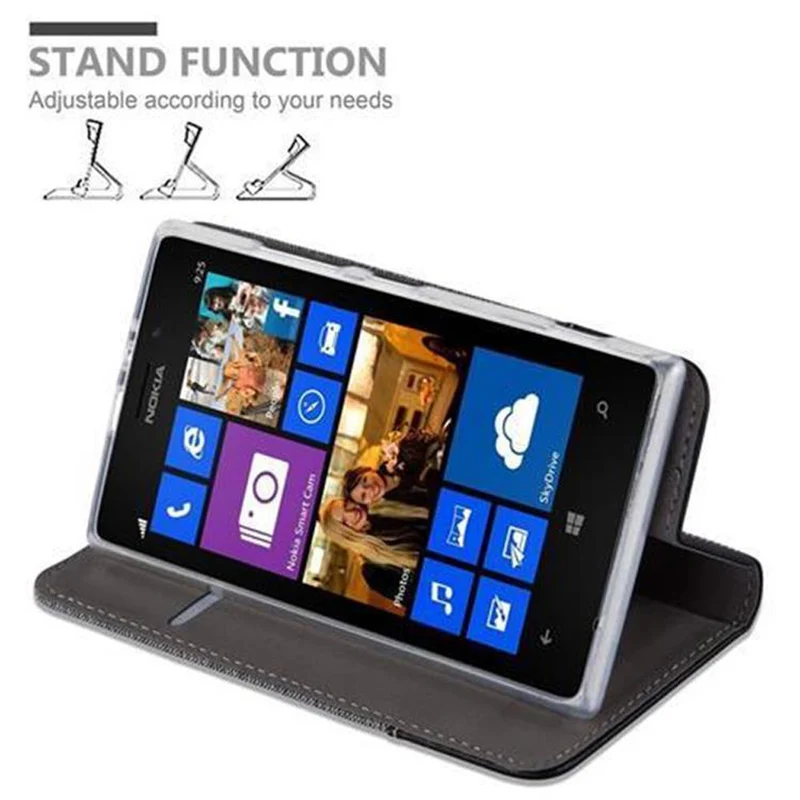 Cadorabo Hülle kompatibel mit Nokia Lumia 925 Schutzhülle mit Magnetverschluss, Standfunktion und Kartenfach