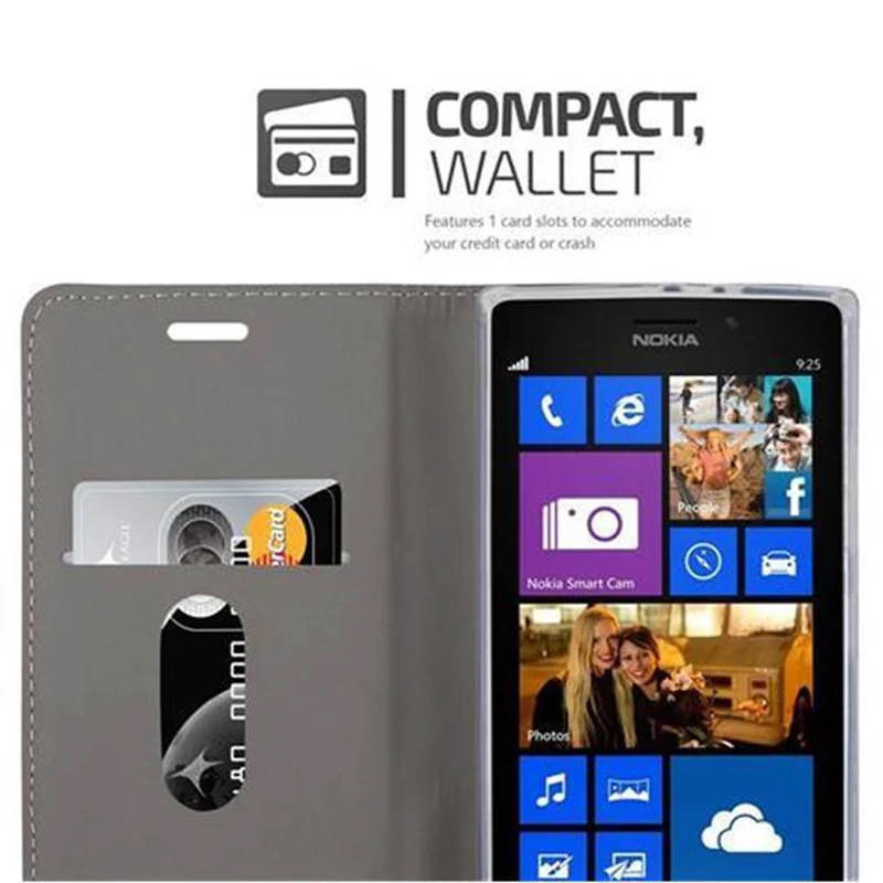 Cadorabo Hülle kompatibel mit Nokia Lumia 925 Schutzhülle mit Magnetverschluss, Standfunktion und Kartenfach