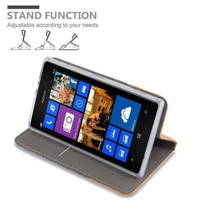 Cadorabo Hülle kompatibel mit Nokia Lumia 925 Schutzhülle mit Magnetverschluss, Standfunktion und Kartenfach