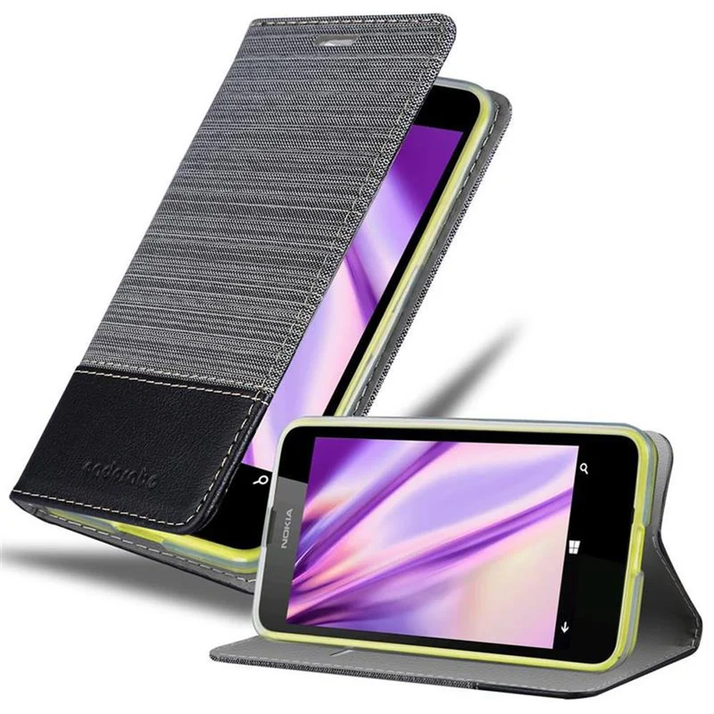 Cadorabo Hülle kompatibel mit Nokia Lumia 630 / 635 Schutzhülle mit Magnetverschluss, Standfunktion und Kartenfach