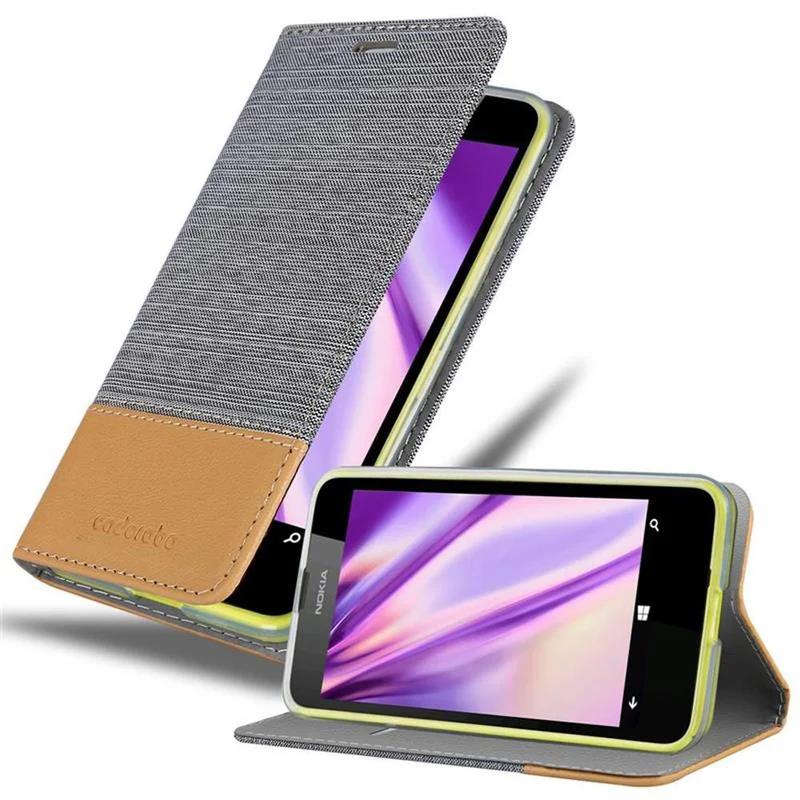 Cadorabo Hülle kompatibel mit Nokia Lumia 630 / 635 Schutzhülle mit Magnetverschluss, Standfunktion und Kartenfach