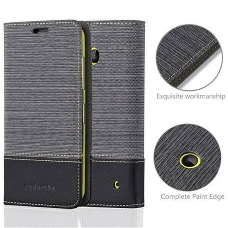Cadorabo Hülle kompatibel mit Nokia Lumia 630 / 635 Schutzhülle mit Magnetverschluss, Standfunktion und Kartenfach