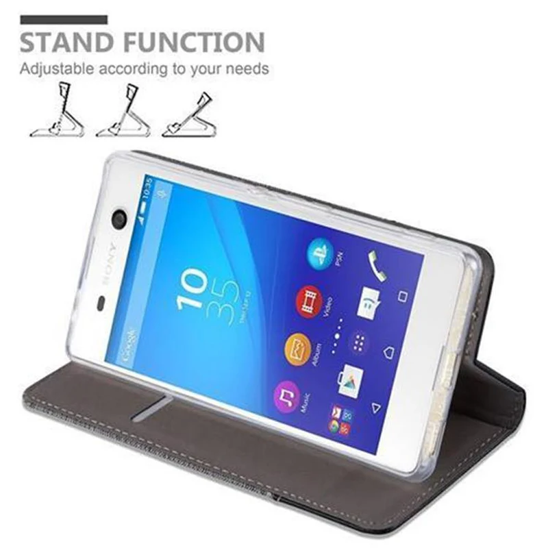 Cadorabo Hülle kompatibel mit Sony Xperia M5 Schutzhülle mit Magnetverschluss, Standfunktion und Kartenfach