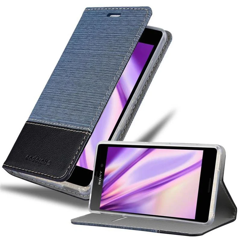 Cadorabo Hülle kompatibel mit Sony Xperia M4 AQUA Schutzhülle mit Magnetverschluss, Standfunktion und Kartenfach
