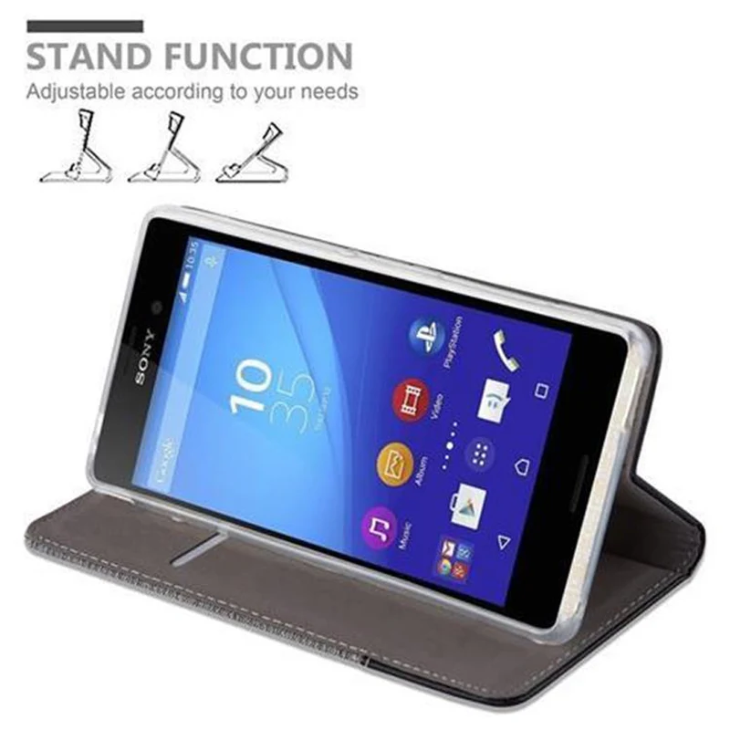 Cadorabo Hülle kompatibel mit Sony Xperia M4 AQUA Schutzhülle mit Magnetverschluss, Standfunktion und Kartenfach