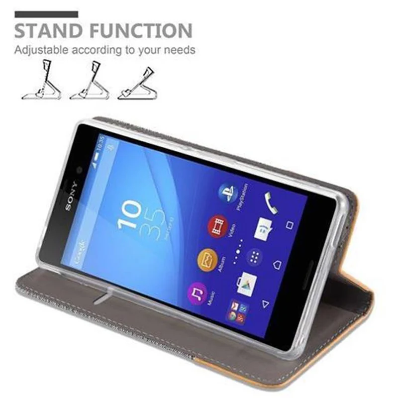 Cadorabo Hülle kompatibel mit Sony Xperia M4 AQUA Schutzhülle mit Magnetverschluss, Standfunktion und Kartenfach
