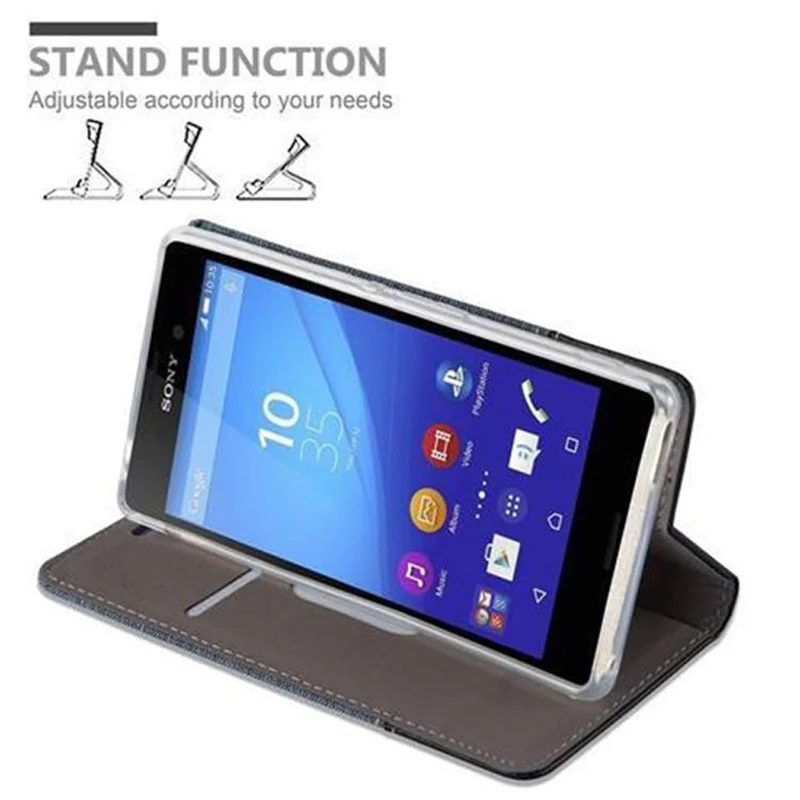Cadorabo Hülle kompatibel mit Sony Xperia M4 AQUA Schutzhülle mit Magnetverschluss, Standfunktion und Kartenfach