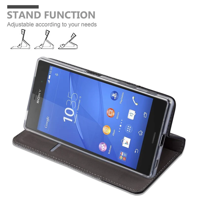 Cadorabo Hülle kompatibel mit Sony Xperia Z5 Schutzhülle mit Magnetverschluss, Standfunktion und Kartenfach