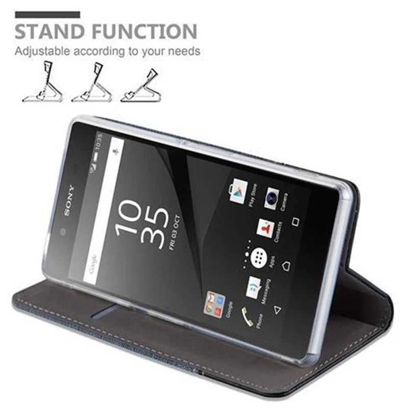 Cadorabo Hülle kompatibel mit Sony Xperia Z5 Schutzhülle mit Magnetverschluss, Standfunktion und Kartenfach