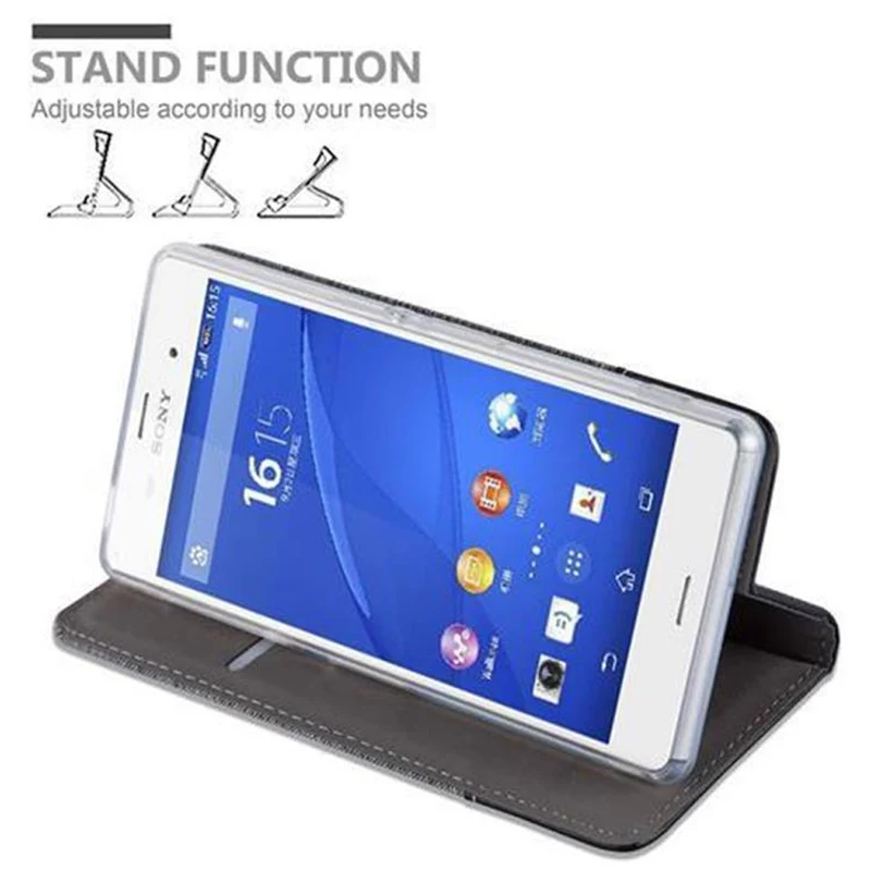 Cadorabo Hülle kompatibel mit Sony Xperia Z3 Schutzhülle mit Magnetverschluss, Standfunktion und Kartenfach