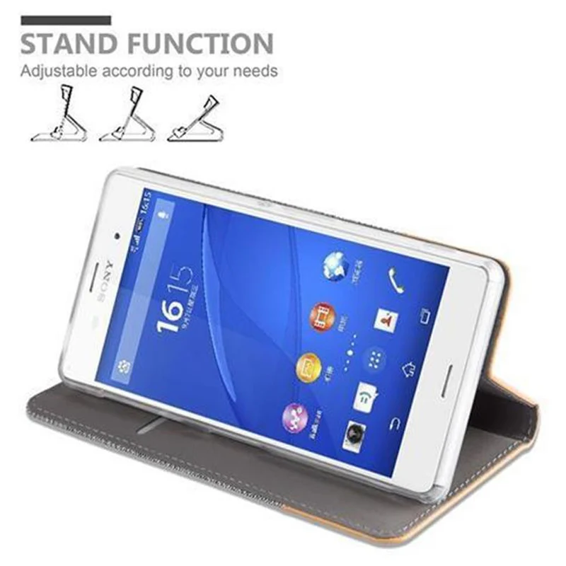 Cadorabo Hülle kompatibel mit Sony Xperia Z3 Schutzhülle mit Magnetverschluss, Standfunktion und Kartenfach