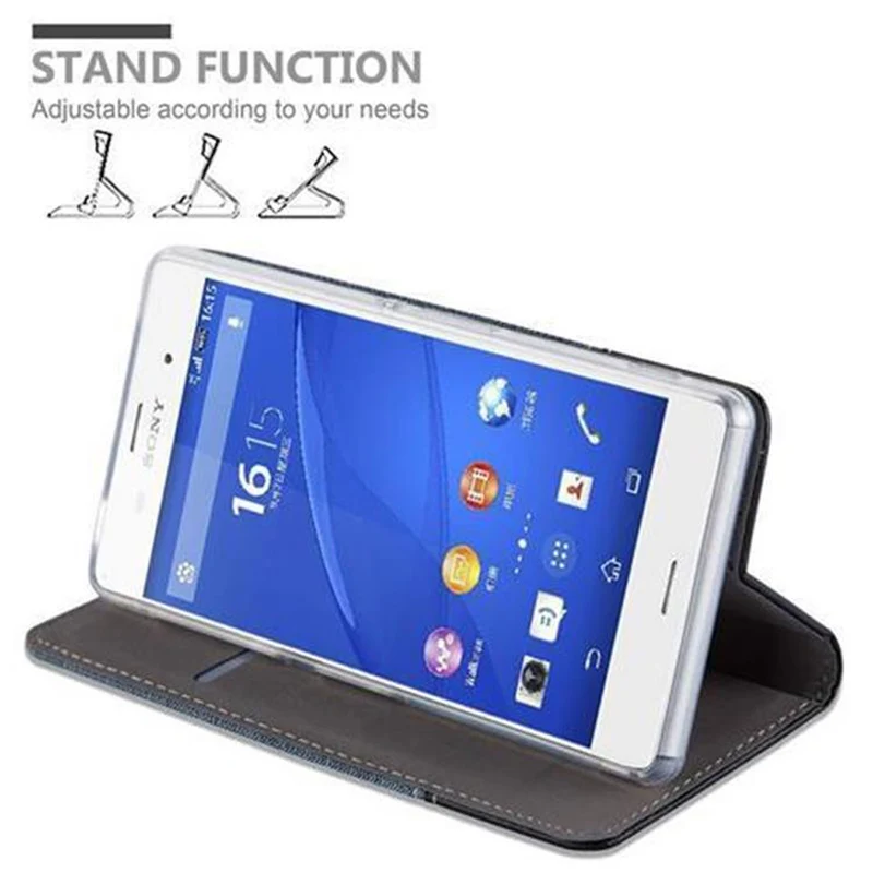 Cadorabo Hülle kompatibel mit Sony Xperia Z3 Schutzhülle mit Magnetverschluss, Standfunktion und Kartenfach