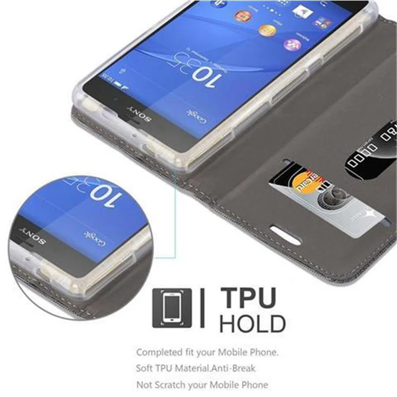 Cadorabo Hülle kompatibel mit Sony Xperia Z2 COMPACT Schutzhülle mit Magnetverschluss, Standfunktion und Kartenfach