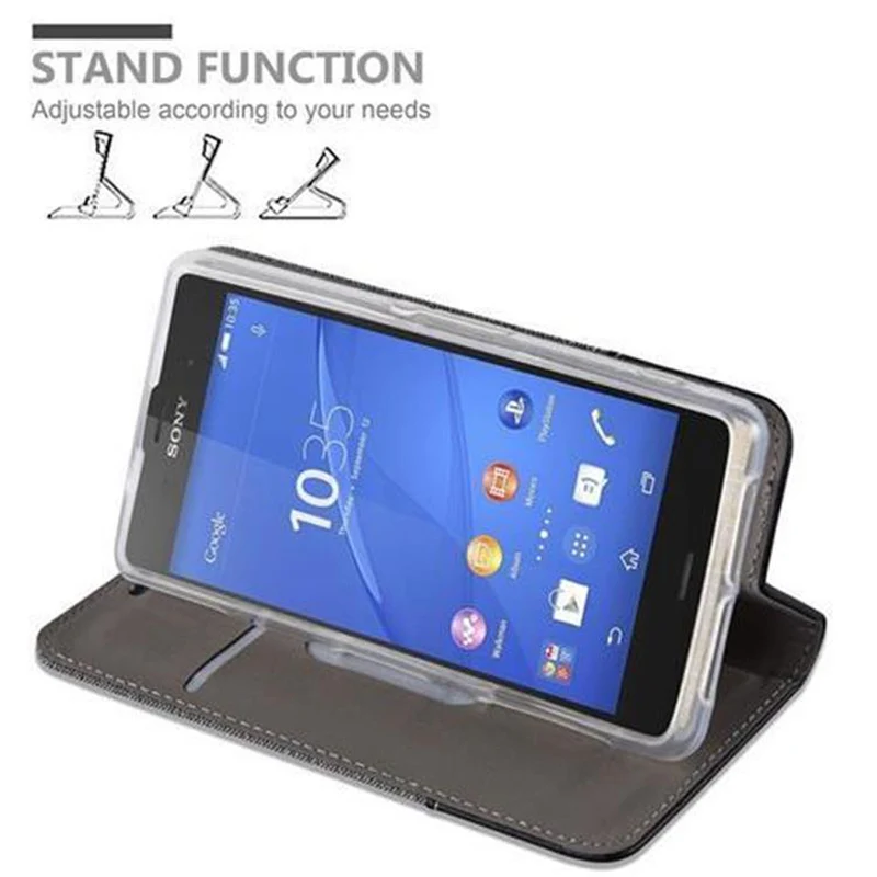 Cadorabo Hülle kompatibel mit Sony Xperia Z2 COMPACT Schutzhülle mit Magnetverschluss, Standfunktion und Kartenfach