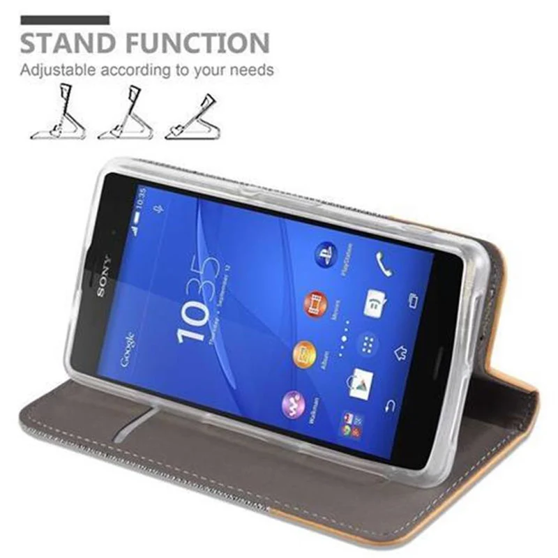 Cadorabo Hülle kompatibel mit Sony Xperia Z2 COMPACT Schutzhülle mit Magnetverschluss, Standfunktion und Kartenfach