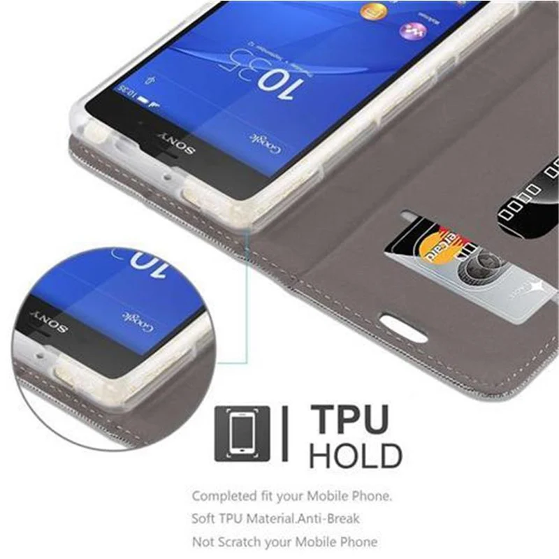 Cadorabo Hülle kompatibel mit Sony Xperia Z2 COMPACT Schutzhülle mit Magnetverschluss, Standfunktion und Kartenfach