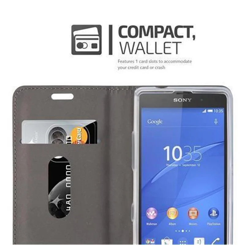 Cadorabo Hülle kompatibel mit Sony Xperia Z2 COMPACT Schutzhülle mit Magnetverschluss, Standfunktion und Kartenfach