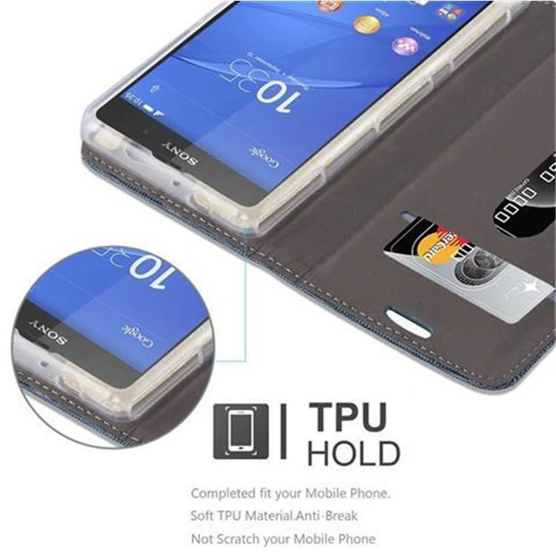 Cadorabo Hülle kompatibel mit Sony Xperia Z2 COMPACT Schutzhülle mit Magnetverschluss, Standfunktion und Kartenfach