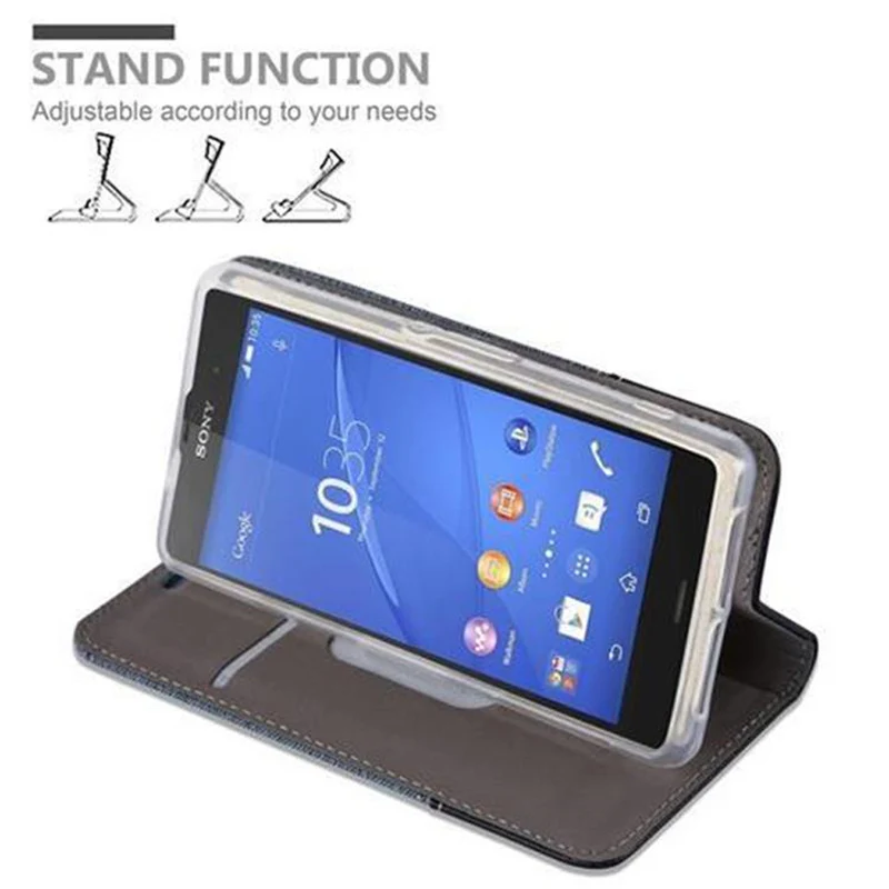 Cadorabo Hülle kompatibel mit Sony Xperia Z2 COMPACT Schutzhülle mit Magnetverschluss, Standfunktion und Kartenfach