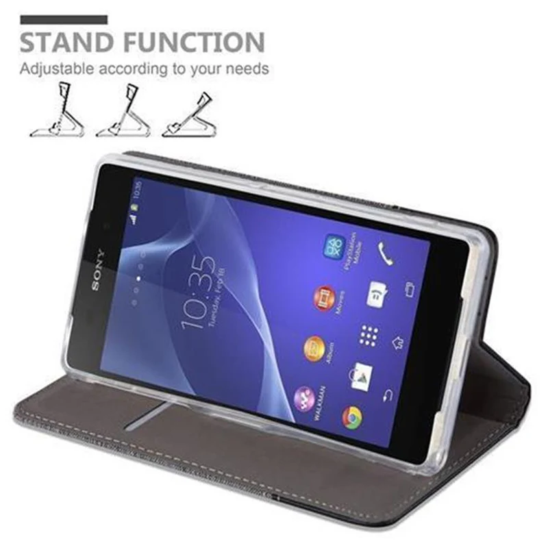 Cadorabo Hülle kompatibel mit Sony Xperia Z2 Schutzhülle mit Magnetverschluss, Standfunktion und Kartenfach