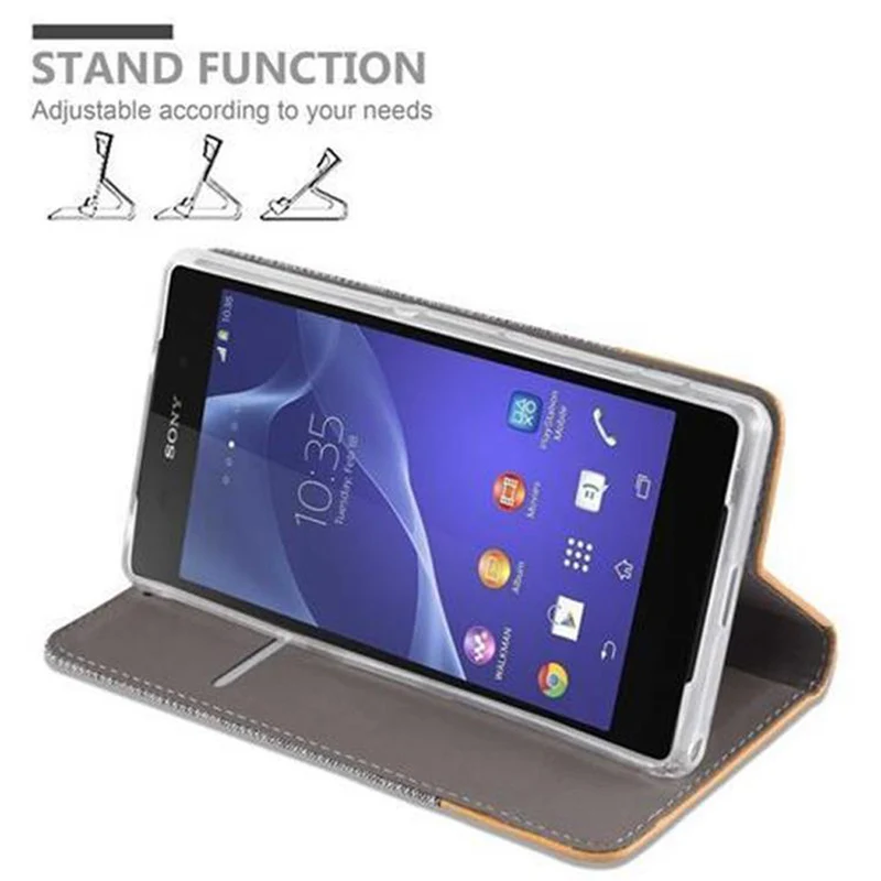 Cadorabo Hülle kompatibel mit Sony Xperia Z2 Schutzhülle mit Magnetverschluss, Standfunktion und Kartenfach