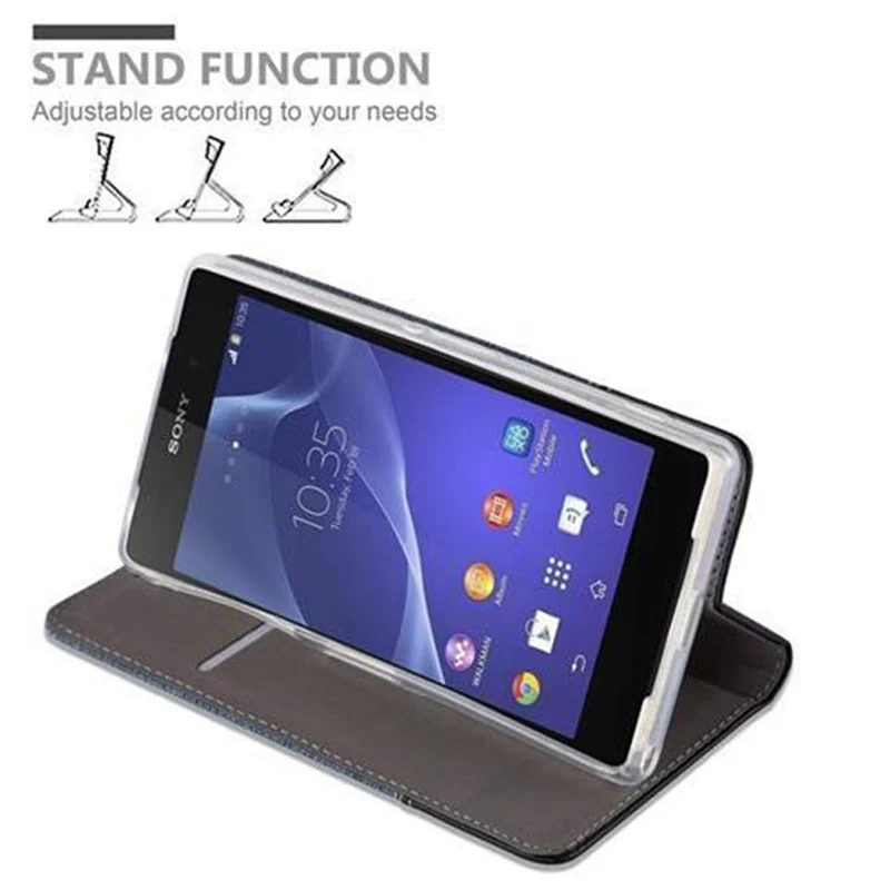 Cadorabo Hülle kompatibel mit Sony Xperia Z2 Schutzhülle mit Magnetverschluss, Standfunktion und Kartenfach