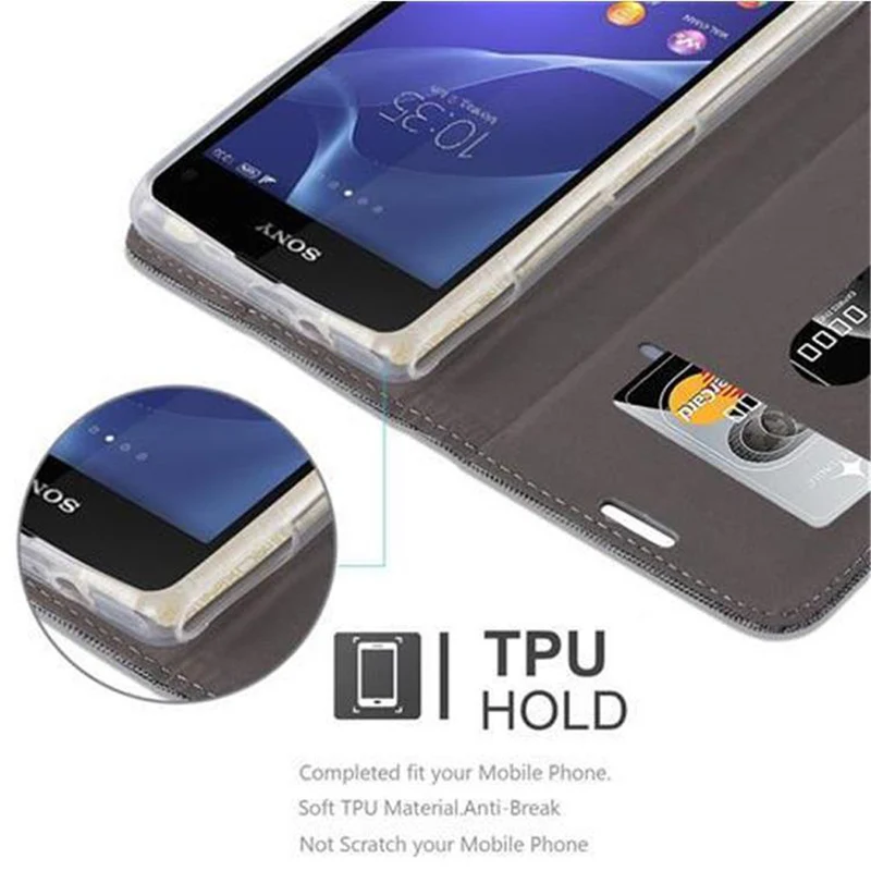 Cadorabo Hülle kompatibel mit Sony Xperia Z1 COMPACT Schutzhülle mit Magnetverschluss, Standfunktion und Kartenfach