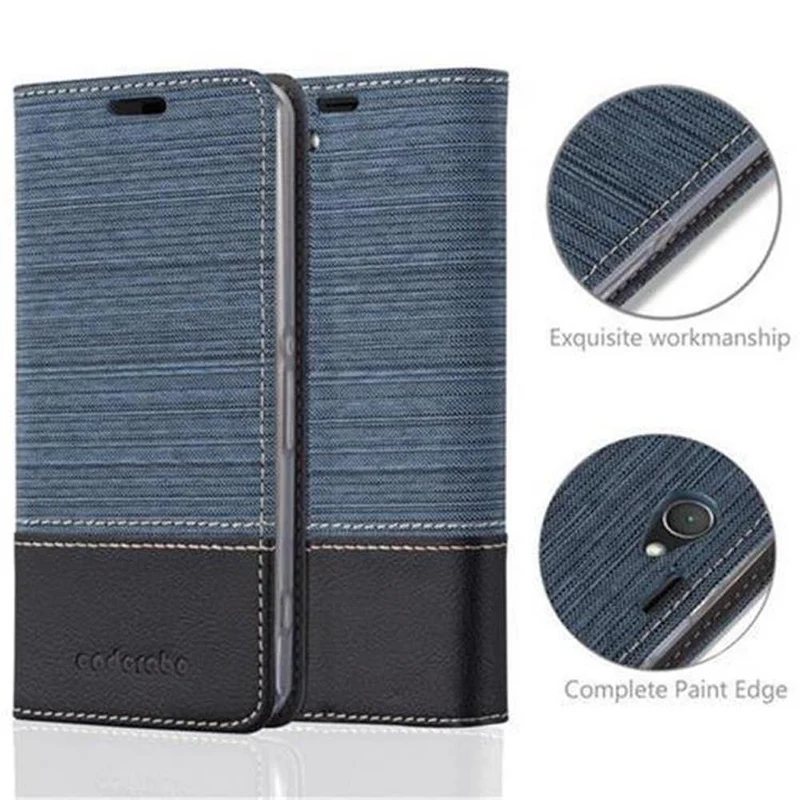 Cadorabo Hülle kompatibel mit Sony Xperia Z1 COMPACT Schutzhülle mit Magnetverschluss, Standfunktion und Kartenfach