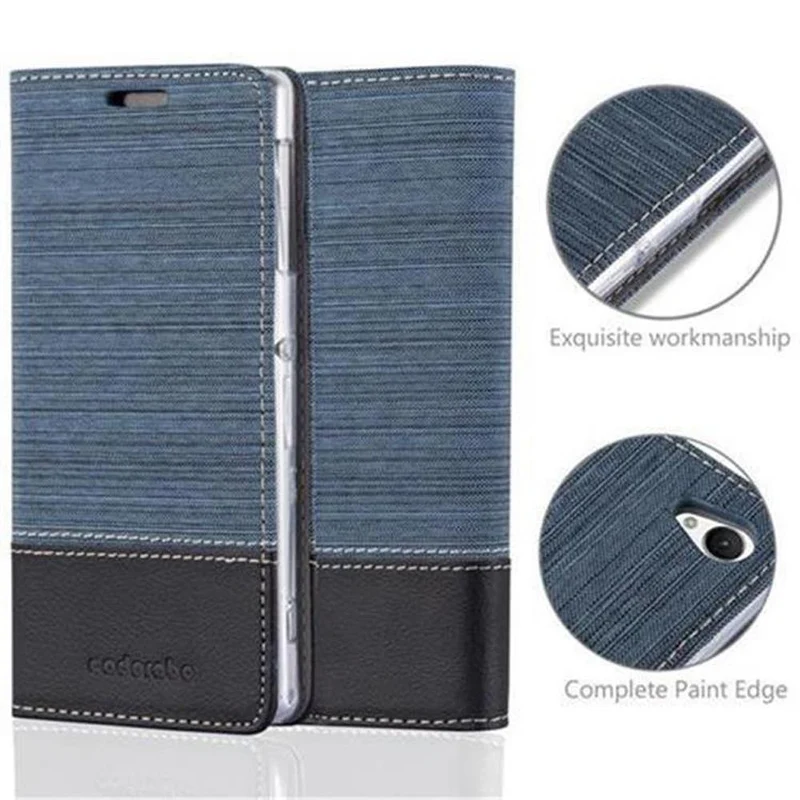 Cadorabo Hülle kompatibel mit Sony Xperia Z1 Schutzhülle mit Magnetverschluss, Standfunktion und Kartenfach
